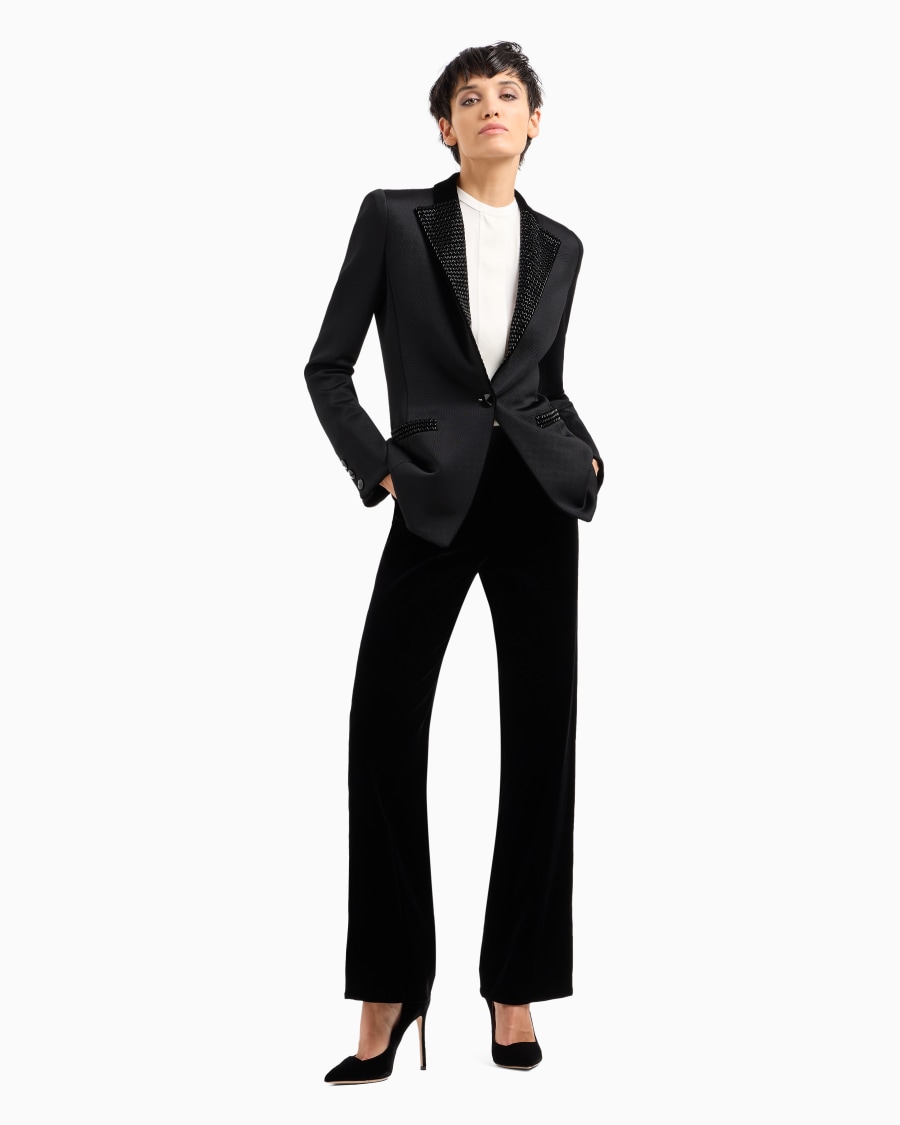 The world of armani PANTALONI CROPPED IN VELLUTO Acquista Ora