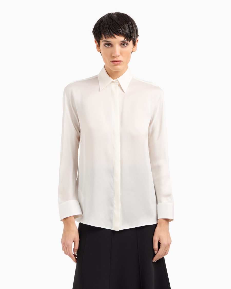 The world of armani CAMICIA IN CHARMEUSE DI PURA SETA Presa