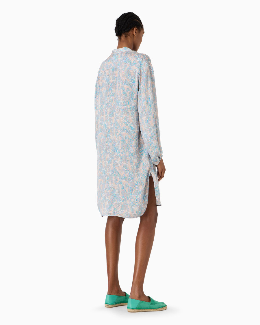 The world of armani CAMICIA LUNGA IN SETA STAMPATA Saldi