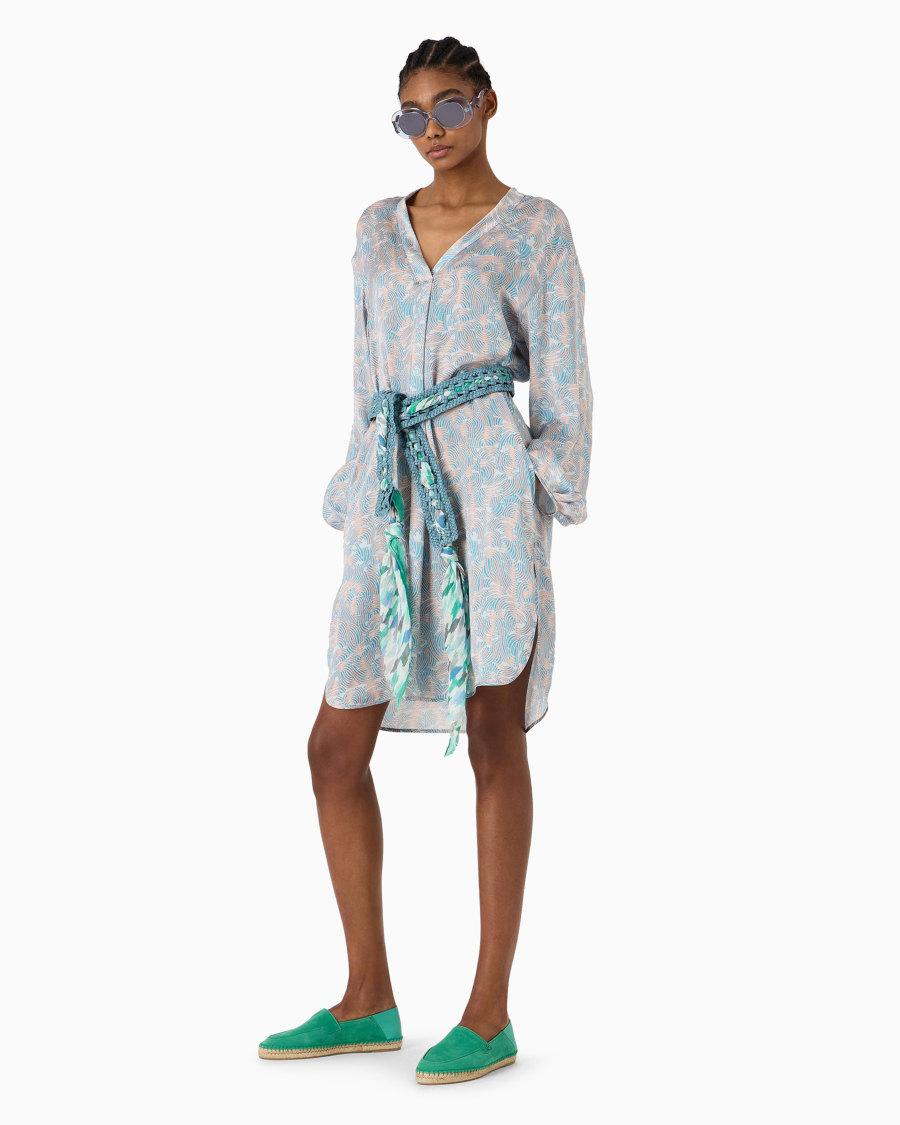The world of armani CAMICIA LUNGA IN SETA STAMPATA Saldi