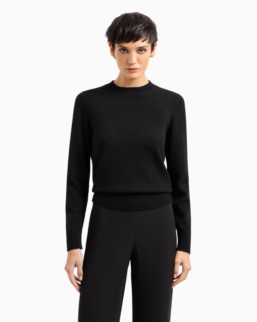The world of armani MAGLIONE IN CASHMERE CON PROFILI A COSTE Negozio
