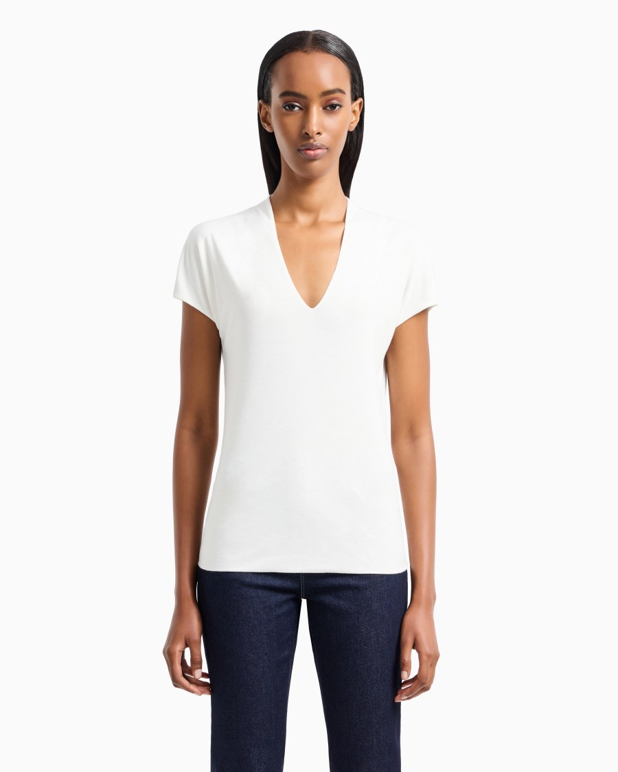 The world of armani TOP CON SCOLLO A V In Linea