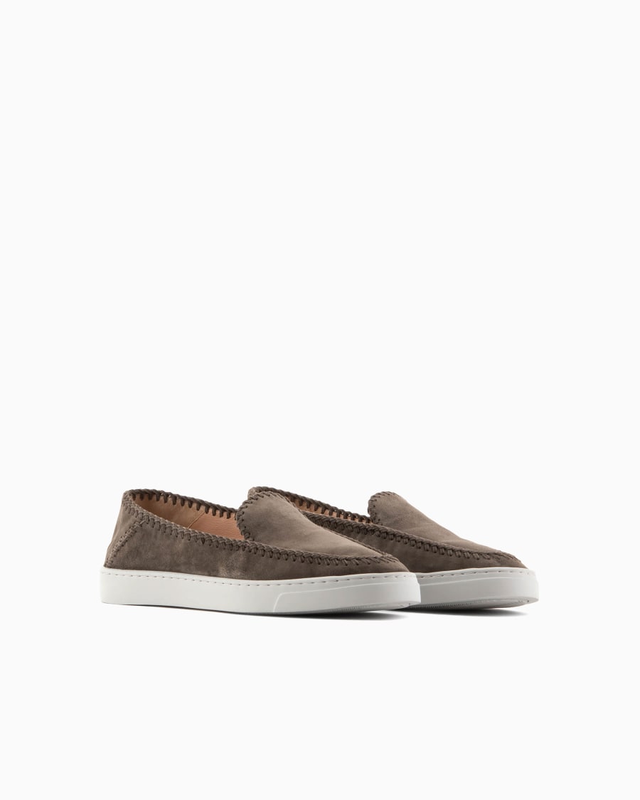 The world of armani GALLERIA 3 SLIP-ON IN PELLE SCAMOSCIATA Nuovo