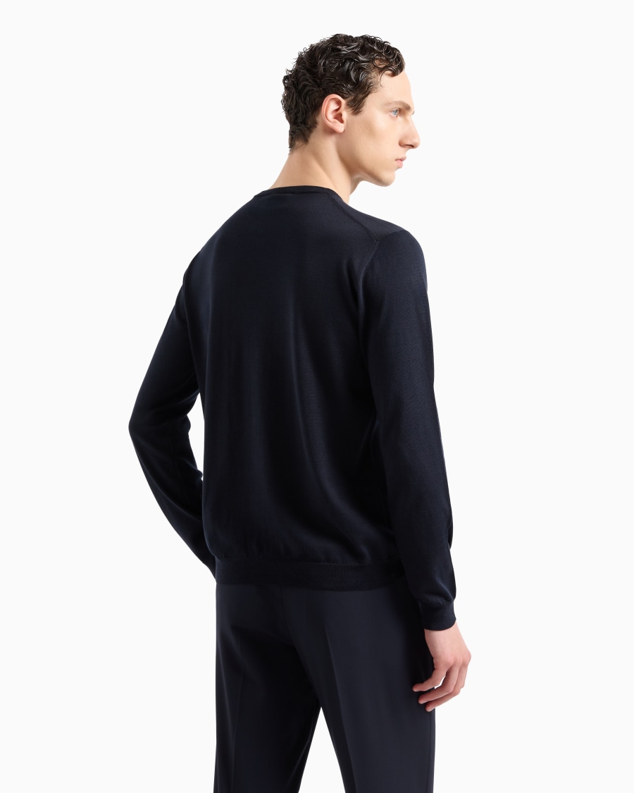 The world of armani MAGLIA GIROCOLLO A MANICA LUNGA IN SETA E COTONE Promozione