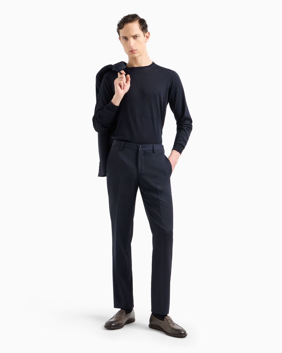 The world of armani MAGLIA GIROCOLLO A MANICA LUNGA IN SETA E COTONE Promozione