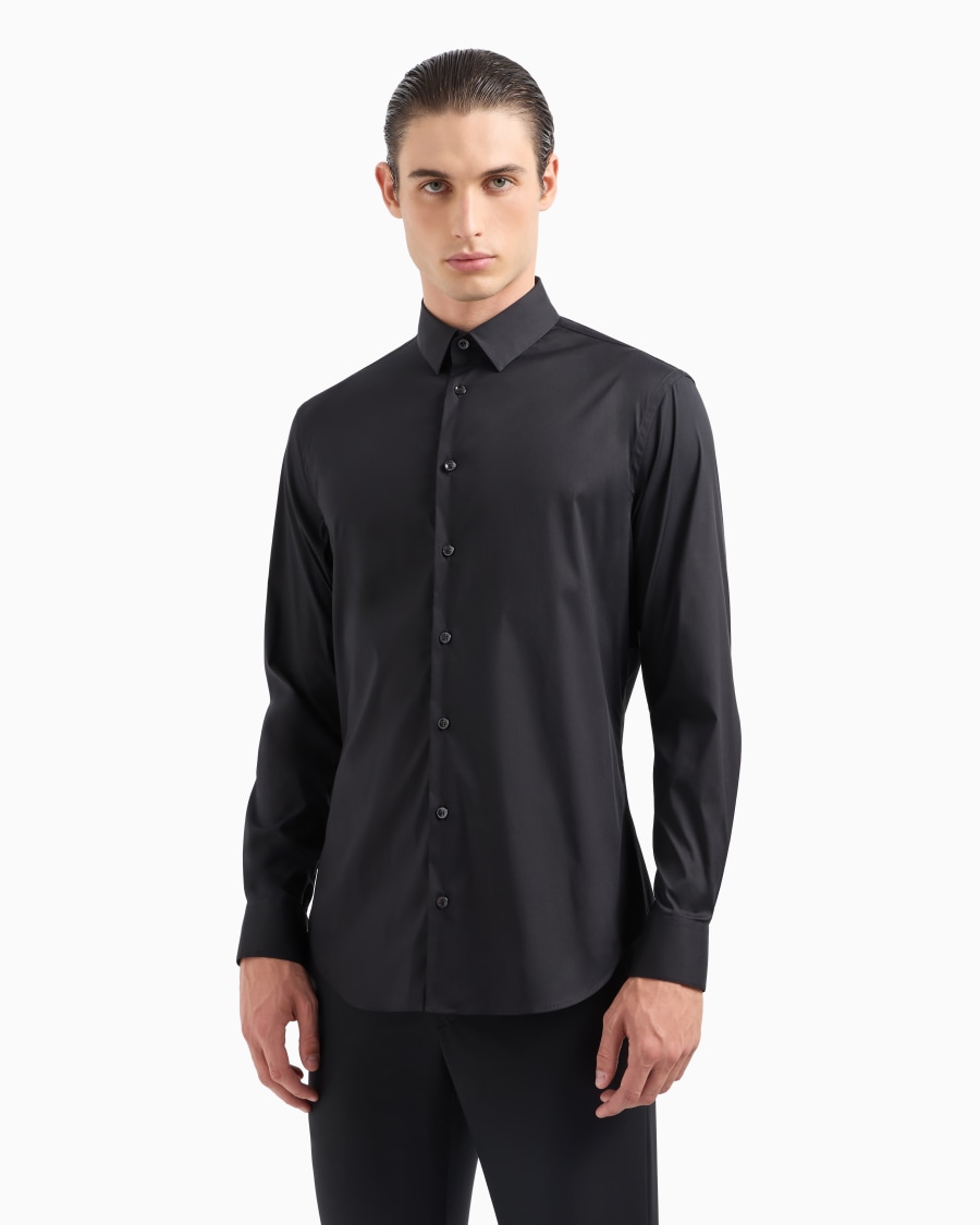 The world of armani CAMICIA IN TESSUTO STRETCH CON COLLO CLASSICO CON STECCHE Soddisfazione Garantita