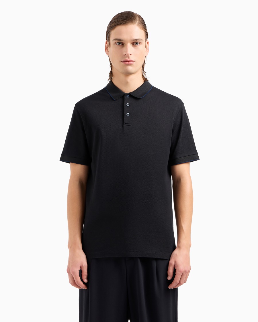 The world of armani POLO IN PIQUET DI COTONE FILO DI SCOZIA Fino Al -60%