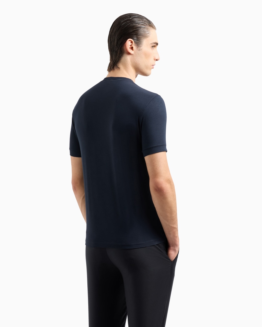 The world of armani T-SHIRT IN JERSEY BAMBOO DI VISCOSA STRETCH CON RICAMO GA Shopping Online