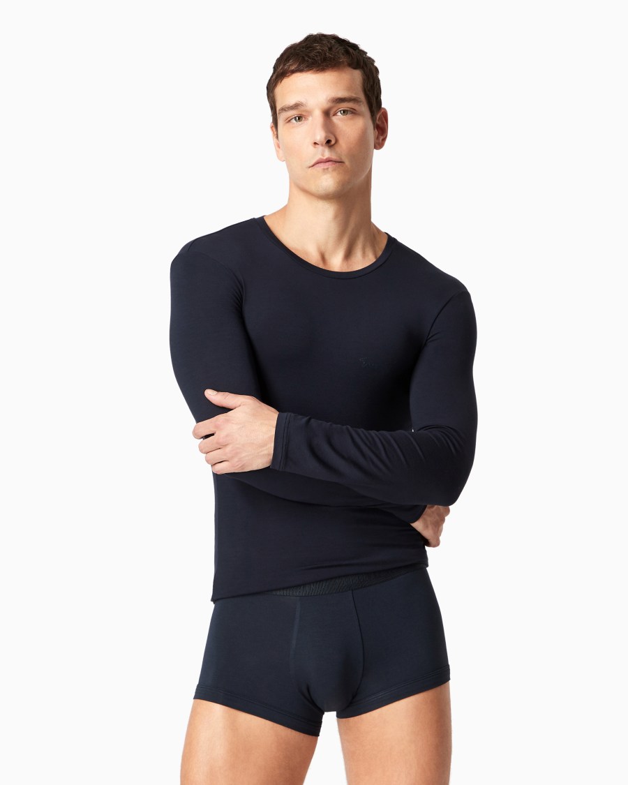 The world of armani MAGLIA LOUNGEWEAR A MANICA LUNGA IN MODAL STRETCH Prezzo Ridotto