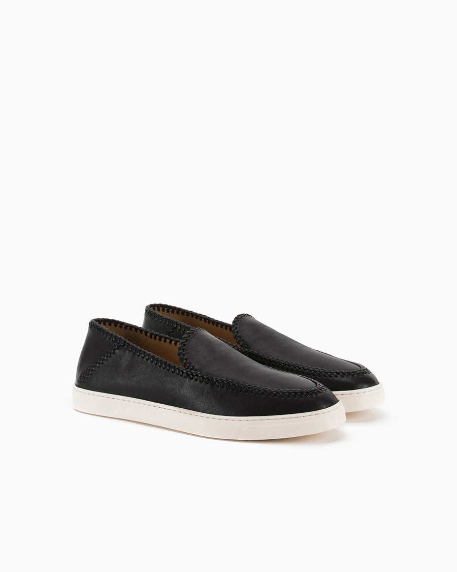 The world of armani GALLERIA 3 SLIP-ON IN NAPPA Sottocosto