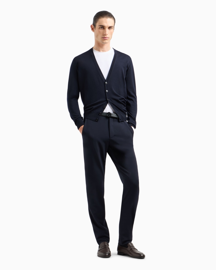 The world of armani T-SHIRT IN JERSEY BAMBOO DI VISCOSA STRETCH CON RICAMO GA Economico