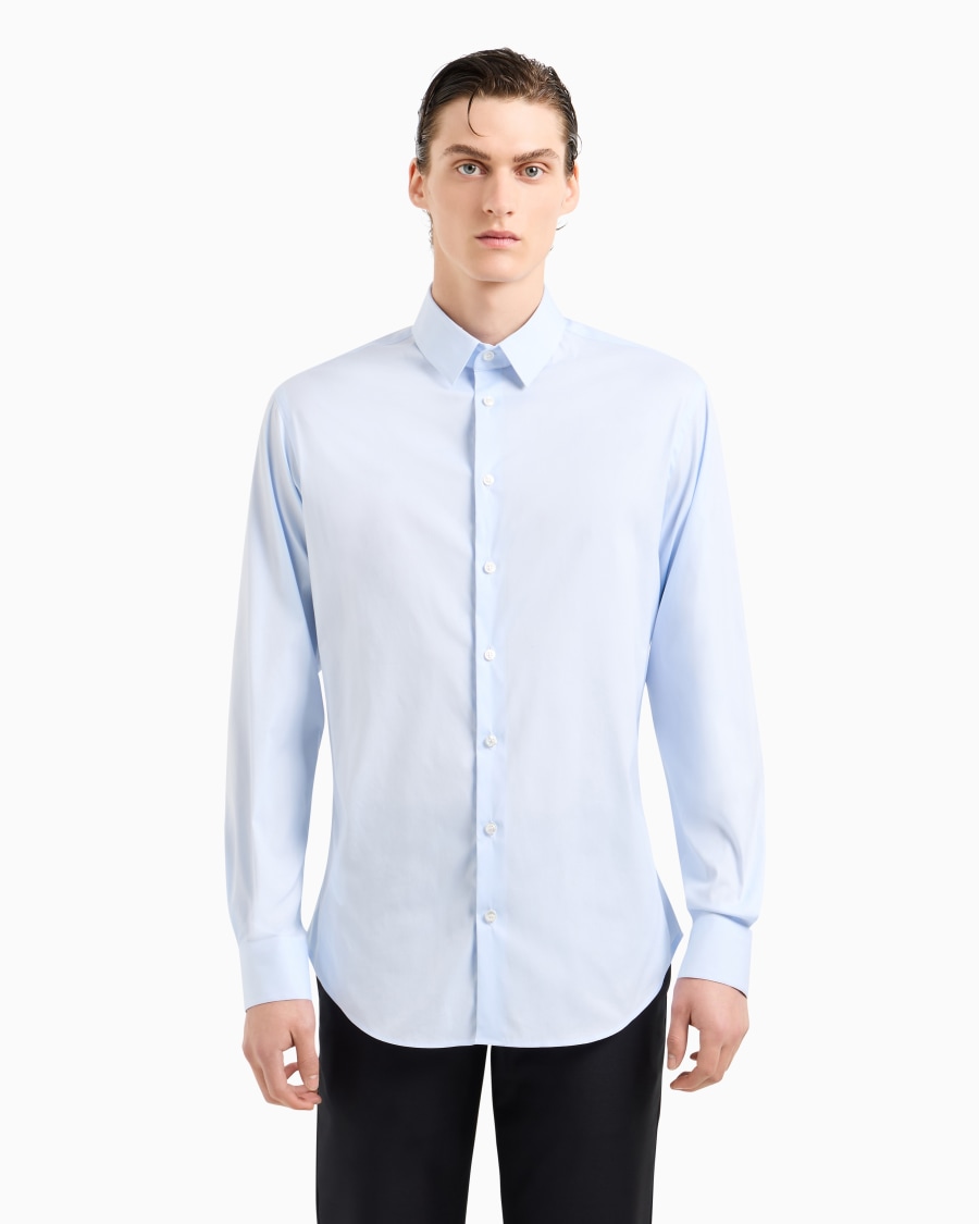The world of armani CAMICIA IN TESSUTO STRETCH CON COLLO CLASSICO CON STECCHE Saldi