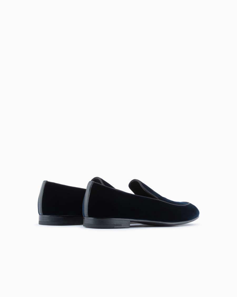 The world of armani MOCASSINI IN VELLUTO CON LOGO RICAMATO Hotsell