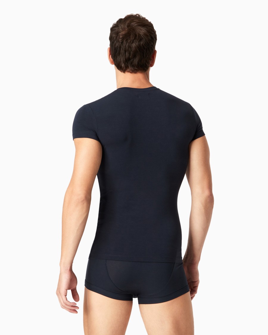 The world of armani MAGLIA LOUNGEWEAR A MANICA CORTA IN MODAL STRETCH Vendite Flash