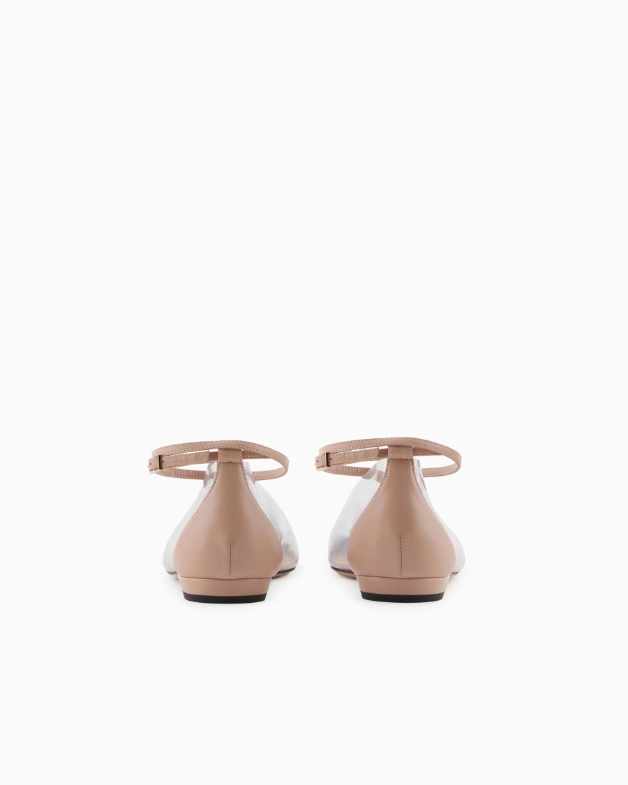 The world of armani BALLERINE CON CINTURINO IN NAPPA PVC E VELLUTO Italia