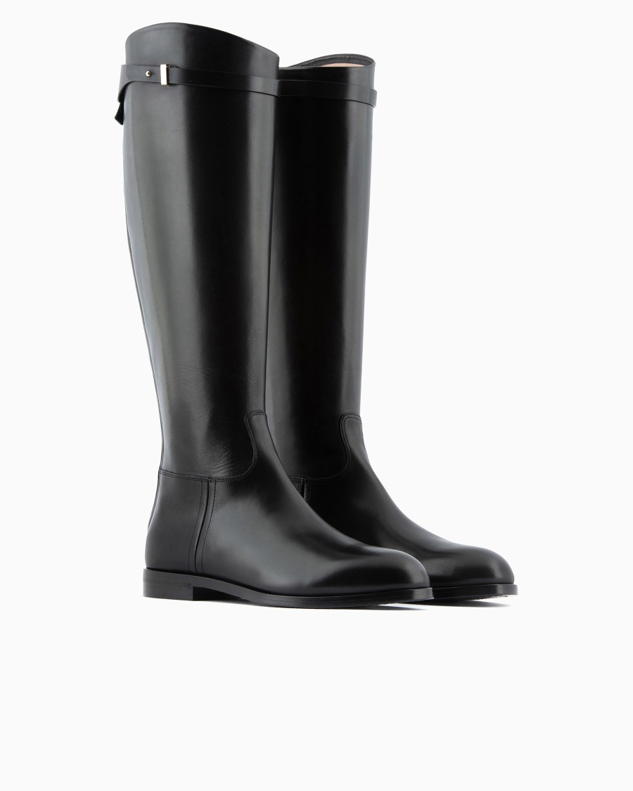 The world of armani STIVALI IN PELLE CON CINTURINO Pezzi Unici