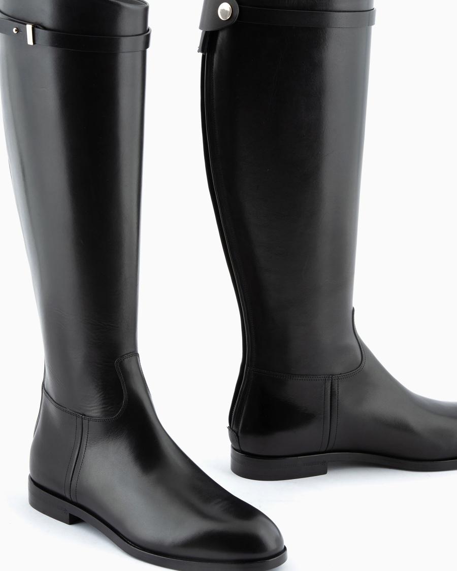 The world of armani STIVALI IN PELLE CON CINTURINO Pezzi Unici