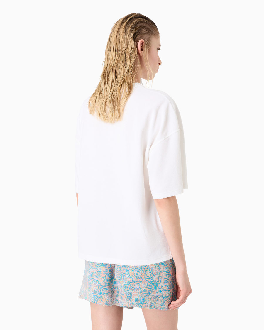 The world of armani T-SHIRT GIROCOLLO IN JERSEY DI COTONE E SETA Acquista Ora