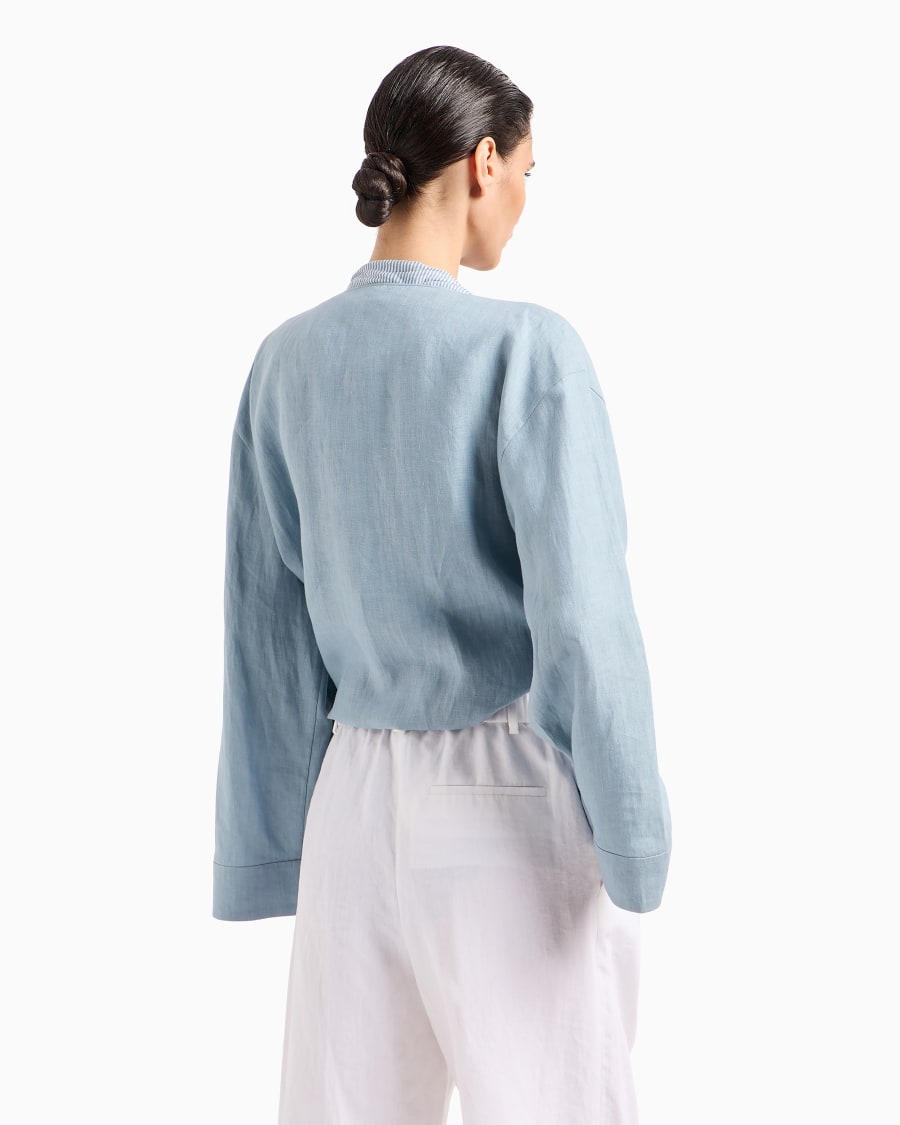The world of armani CAMICIA DA ANNODARE IN CANAPA ASV Fino Al -60%