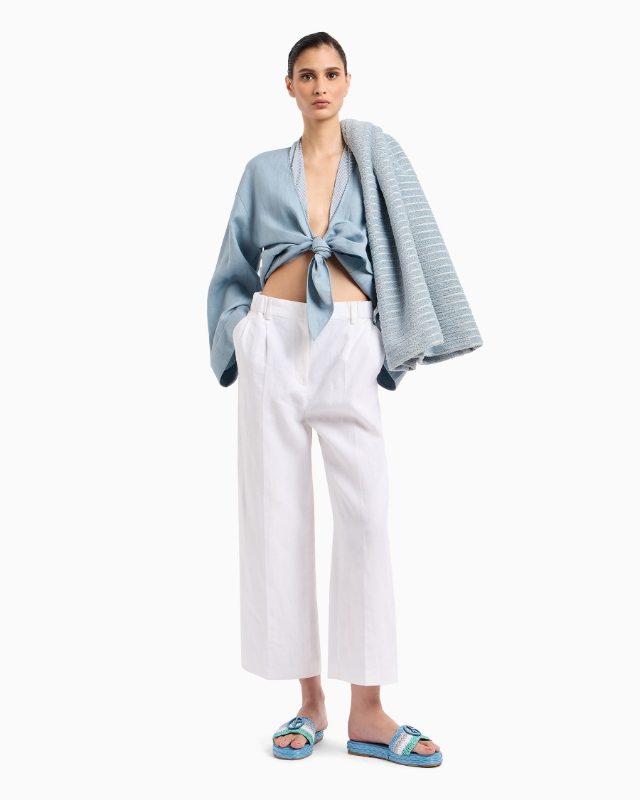 The world of armani CAMICIA DA ANNODARE IN CANAPA ASV Fino Al -60%