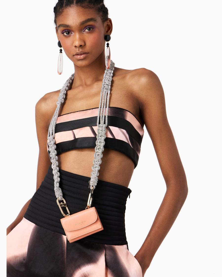 The world of armani TRACOLLA LUNGA IN STRASS CON MOTIVO INTRECCIO Affare Del Giorno
