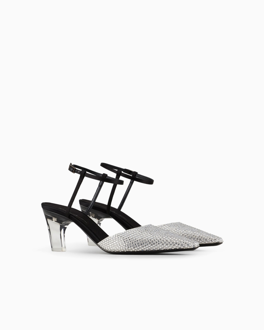 The world of armani DÉCOLLETÉ CON CINTURINO IN RASO E STRASS Sconto