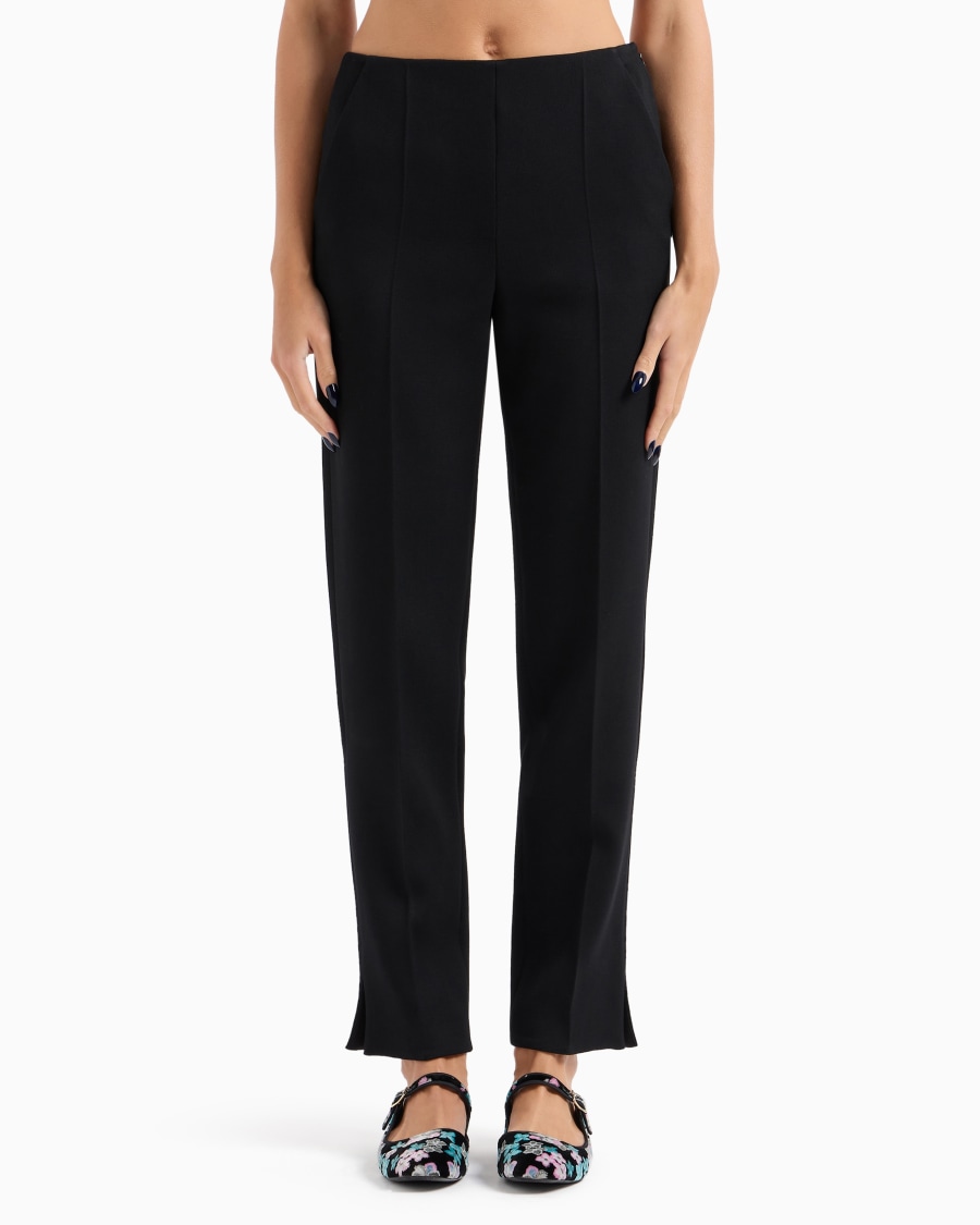 The world of armani PANTALONI DRITTI IN LANA VERGINE STRETCH Vendita Economica