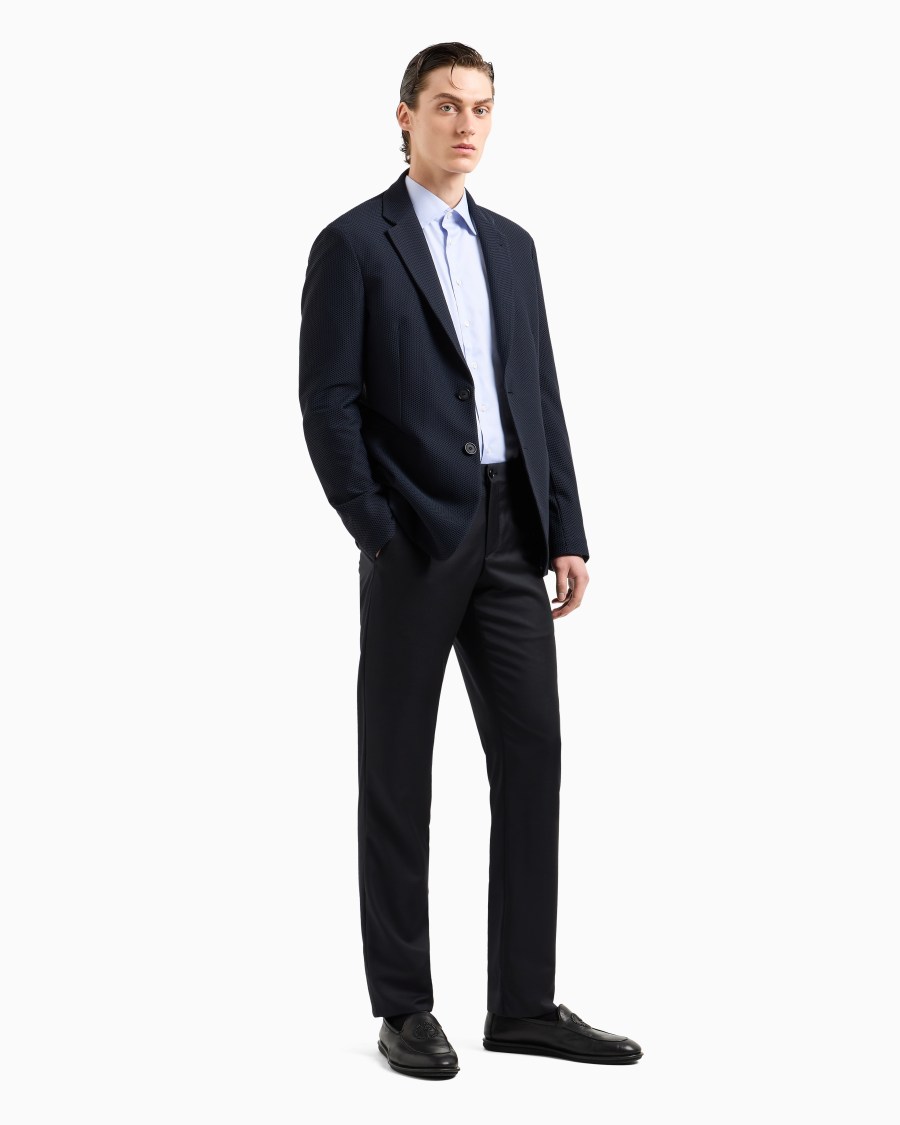 The world of armani CAMICIA CLASSICA REGULAR FIT IN COTONE Saldi Di Fabbrica
