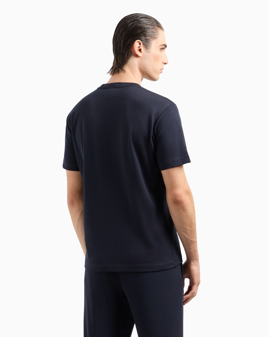 The world of armani T-SHIRT IN INTERLOCK DI PURO COTONE CON LOGO RICAMATO Italia