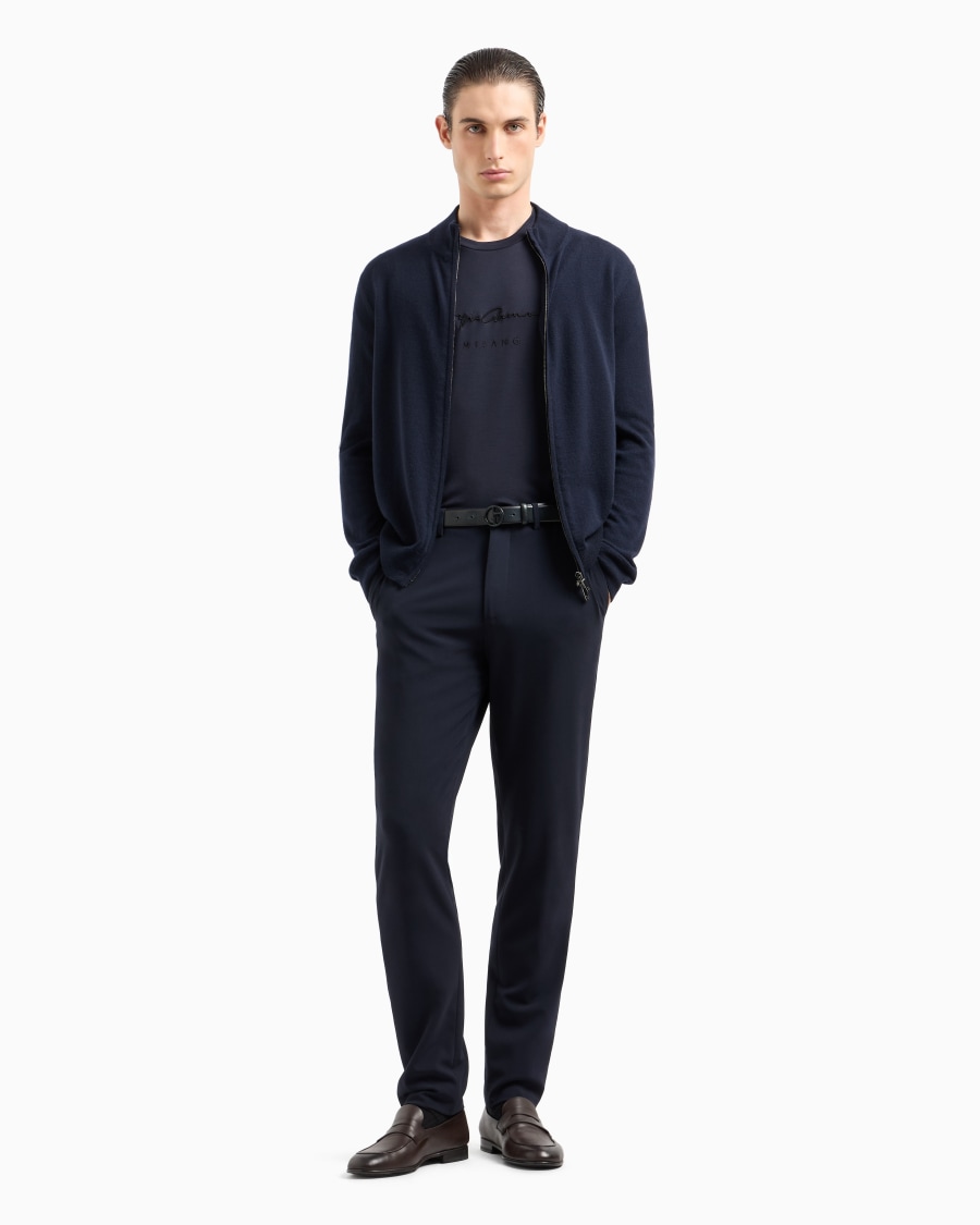 The world of armani T-SHIRT IN INTERLOCK DI PURO COTONE CON LOGO RICAMATO Italia