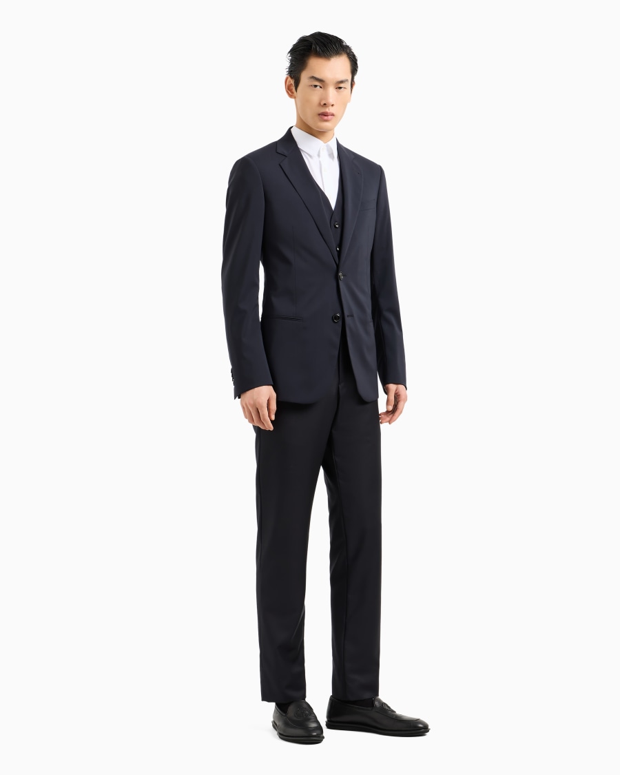 The world of armani GILET MONOPETTO IN LANA VERGINE 2025
