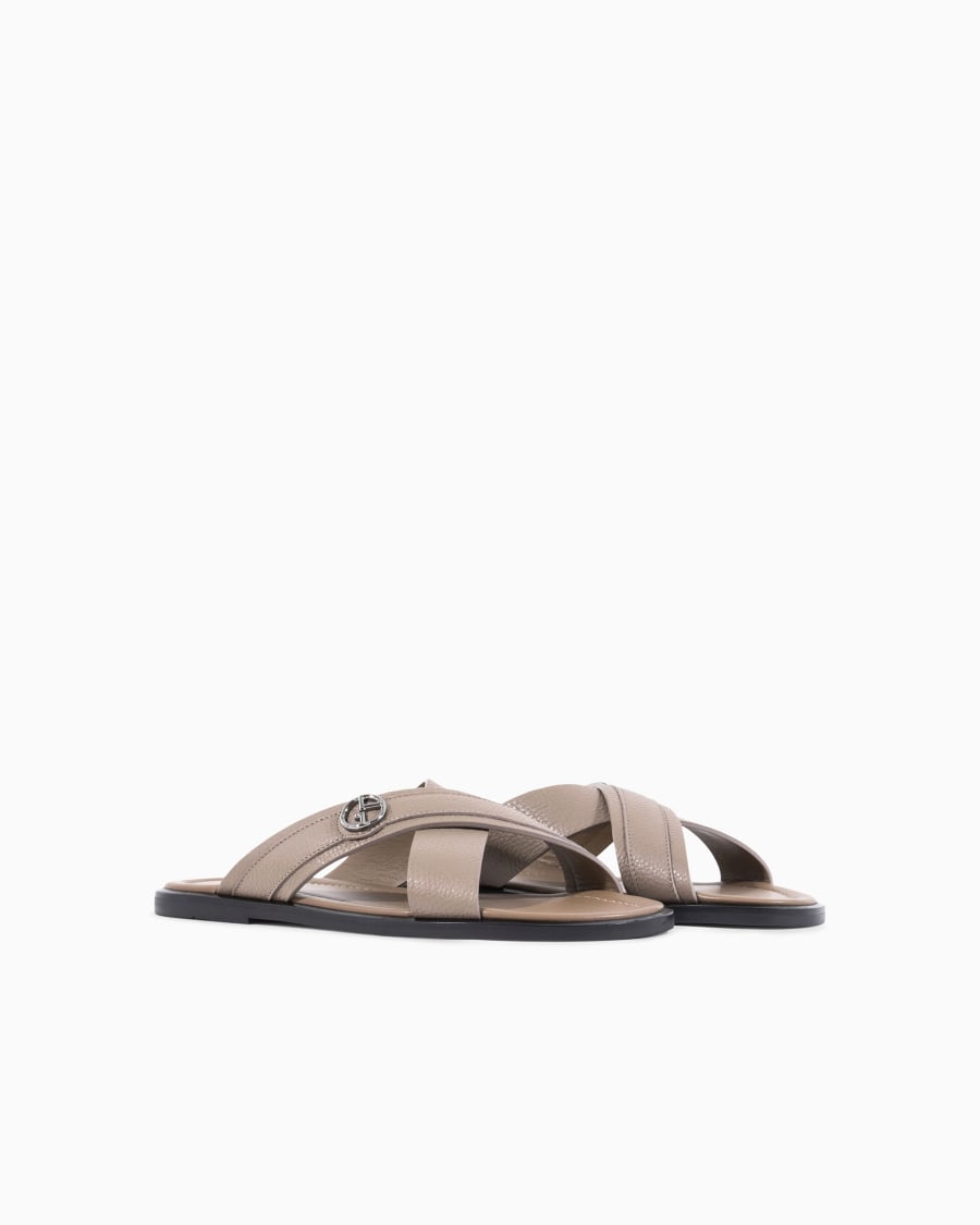 The world of armani SANDALI CROSS IN PELLE GRANATA Promozione