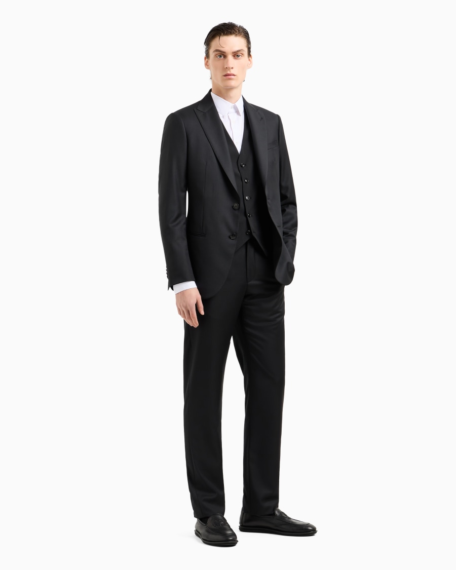 The world of armani GILET MONOPETTO IN LANA VERGINE Soddisfazione Garantita