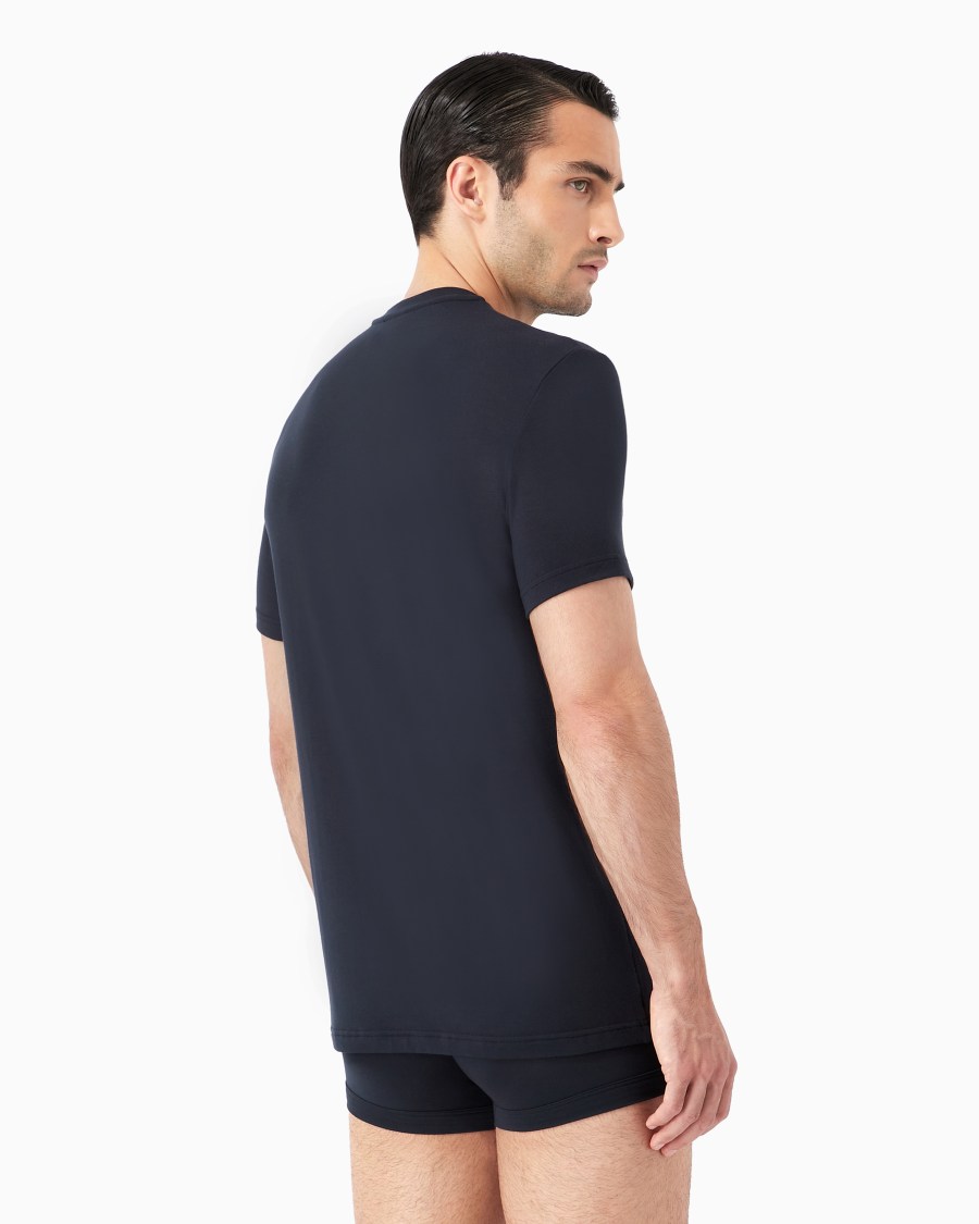 The world of armani T-SHIRT LOUNGEWEAR A MANICA CORTA IN JERSEY STRETCH Fino Al -60%