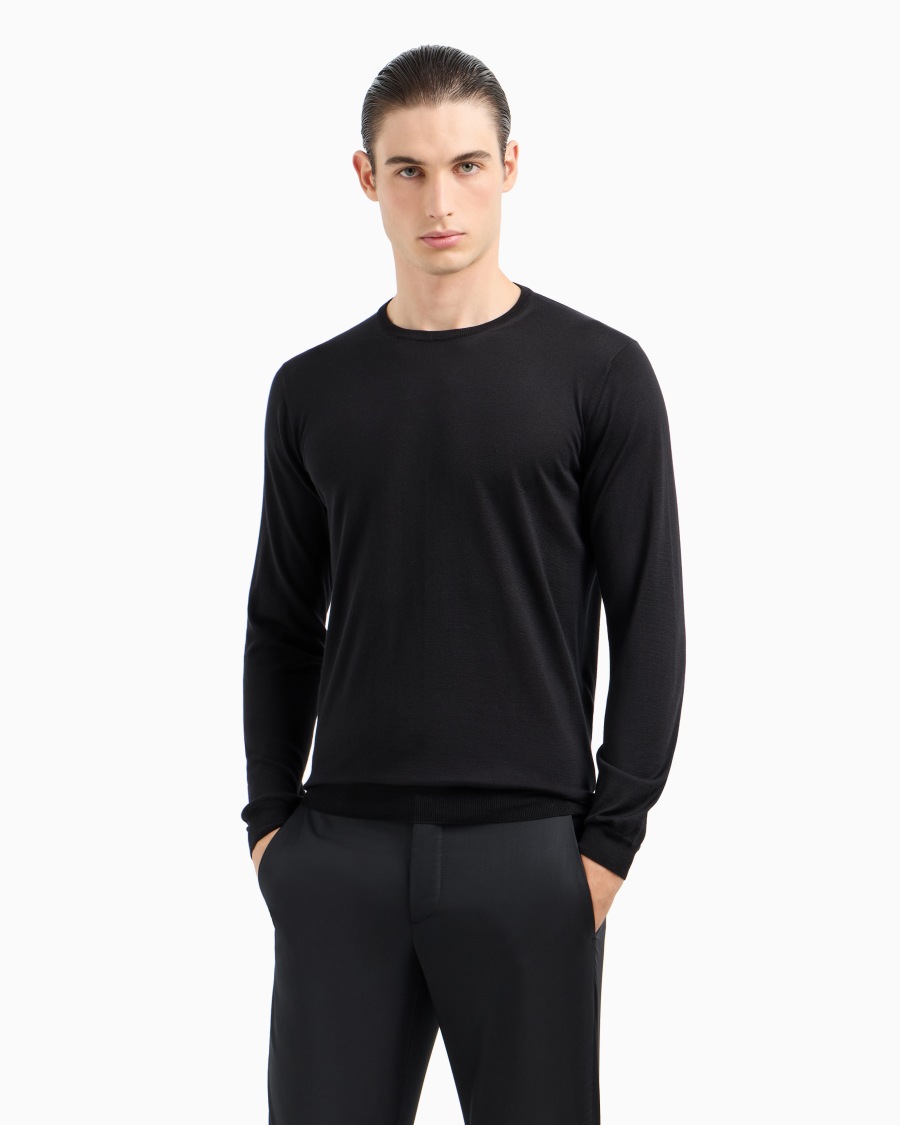 The world of armani MAGLIA GIROCOLLO A MANICA LUNGA IN SETA E COTONE Presa