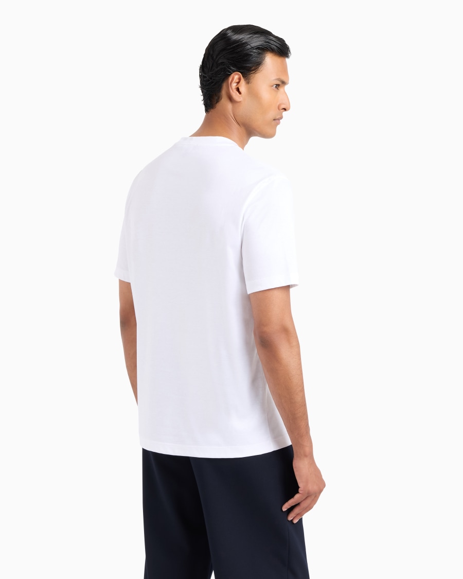 The world of armani T-SHIRT GIROCOLLO IN INTERLOCK DI COTONE Sconto