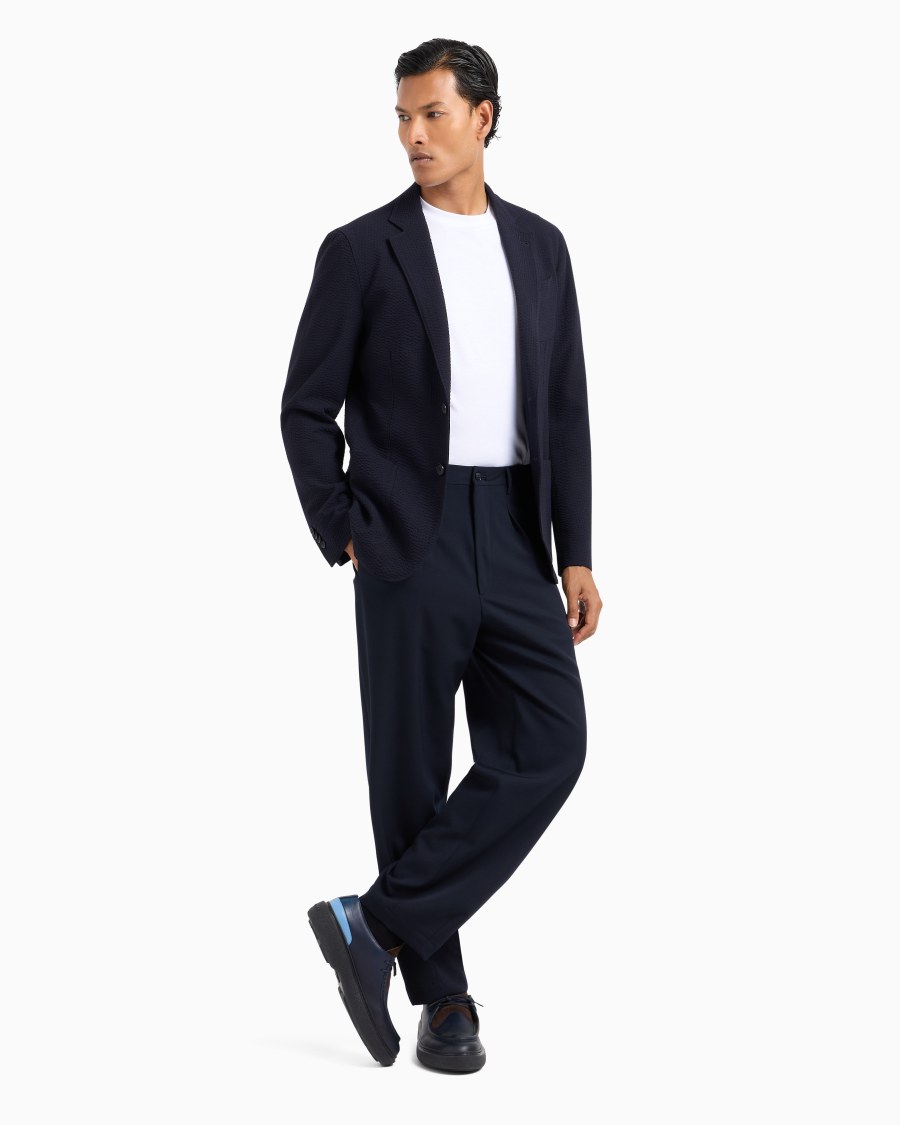 The world of armani T-SHIRT GIROCOLLO IN INTERLOCK DI COTONE Sconto