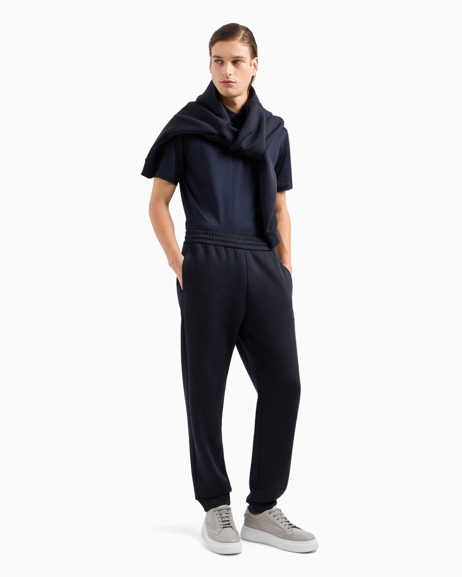 The world of armani POLO IN JERSEY DI SETA E COTONE MELANGE Online