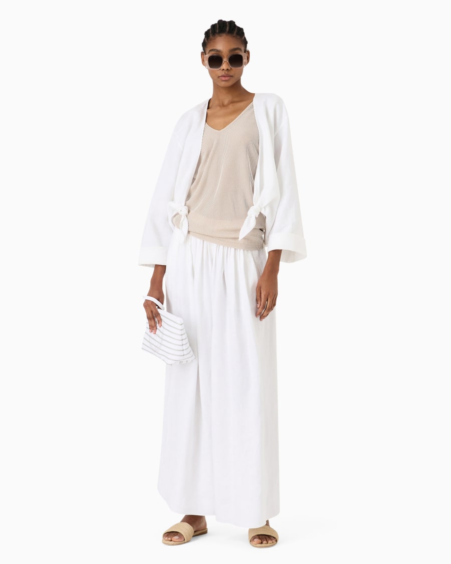The world of armani TOP GIROCOLLO IN VISCOSA A COSTE Vendita Calda