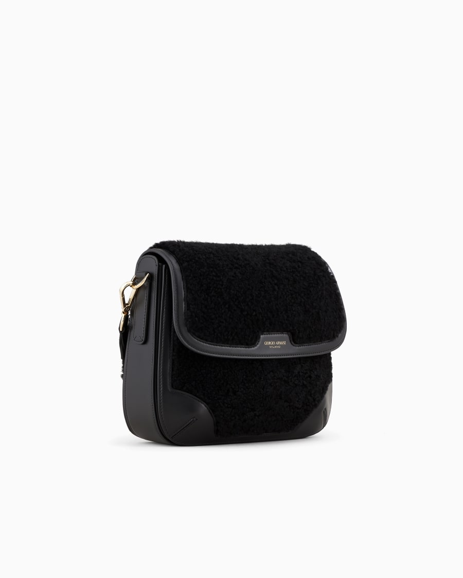 The world of armani GIORGIO ARMANI NEVE BORSA A SPALLA GRANDE IN SHERLING E E PELLE Saldi Di Fabbrica