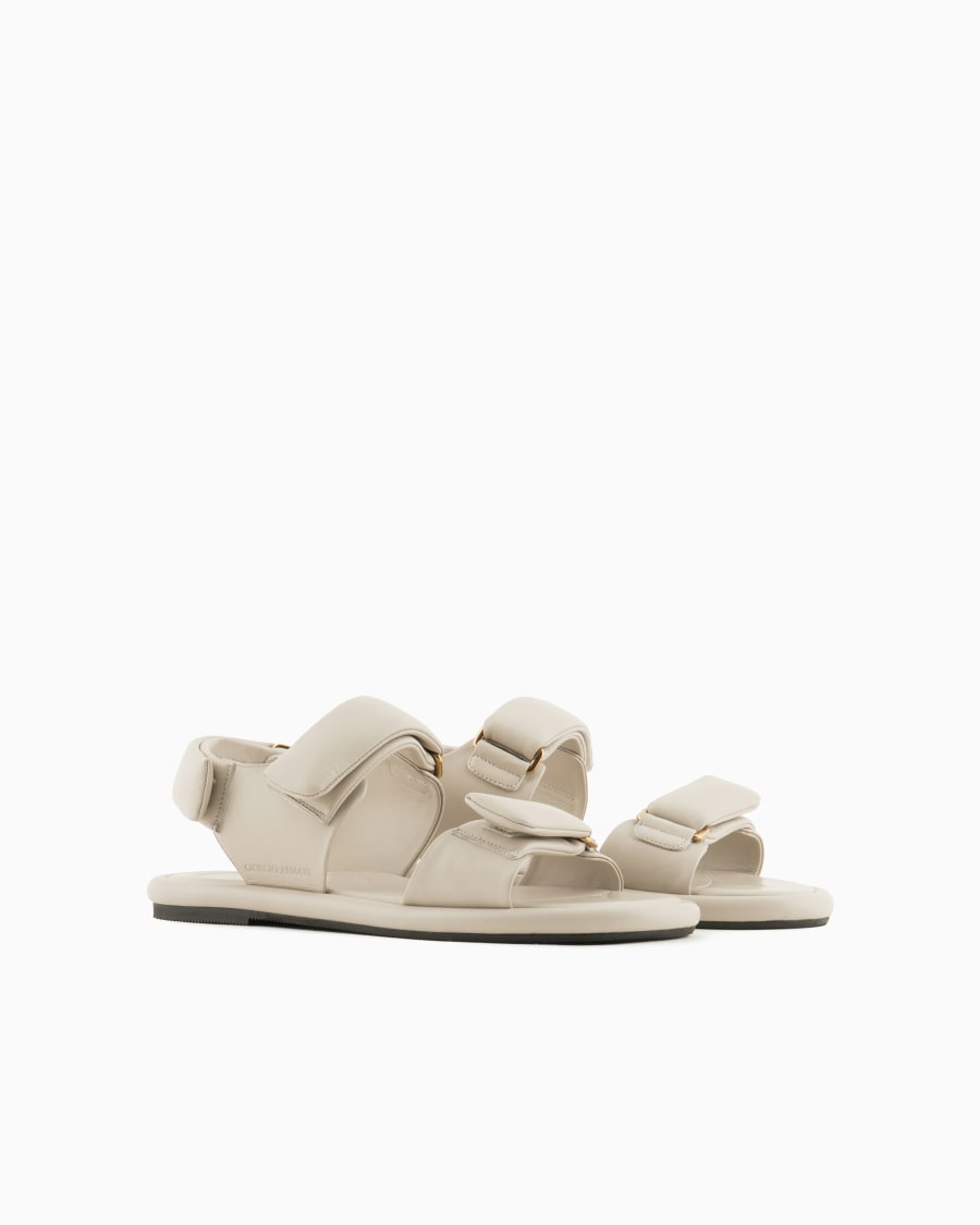The world of armani SANDALI FLAT IN NAPPA IMBOTTITA Italia