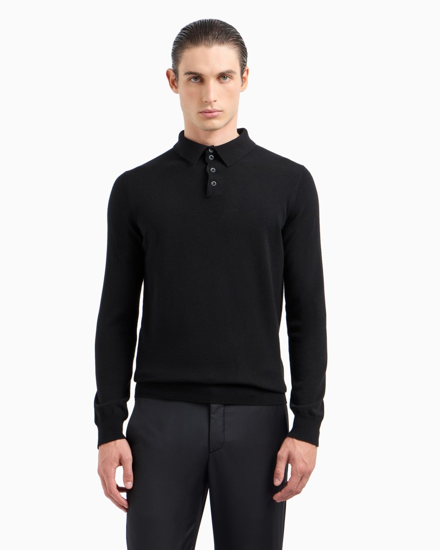The world of armani POLO A MANICHE LUNGHE IN CASHMERE Sconto