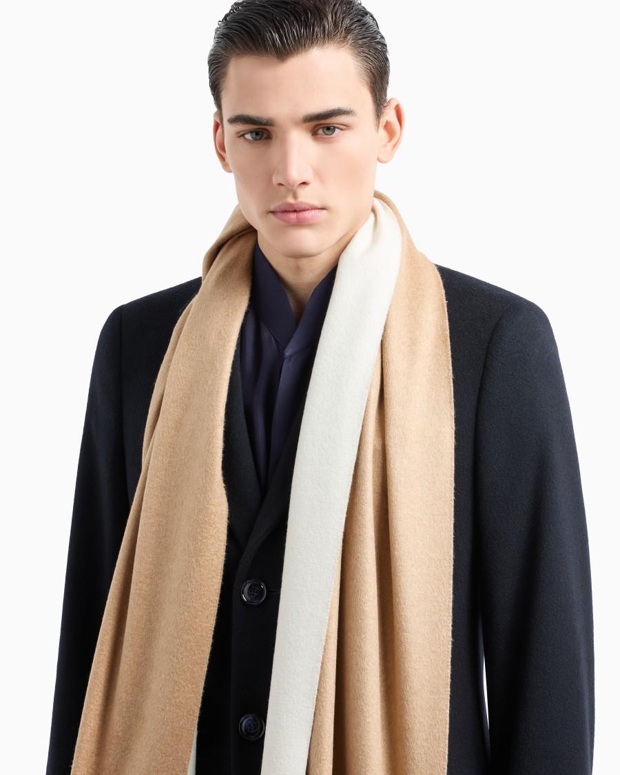 The world of armani SCIARPA BICOLORE IN LANA E SETA Economico