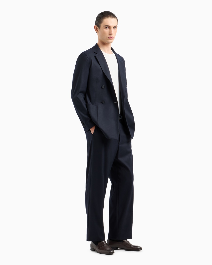 The world of armani T-SHIRT IN INTERLOCK DI PURO COTONE CON LOGO RICAMATO Offerte