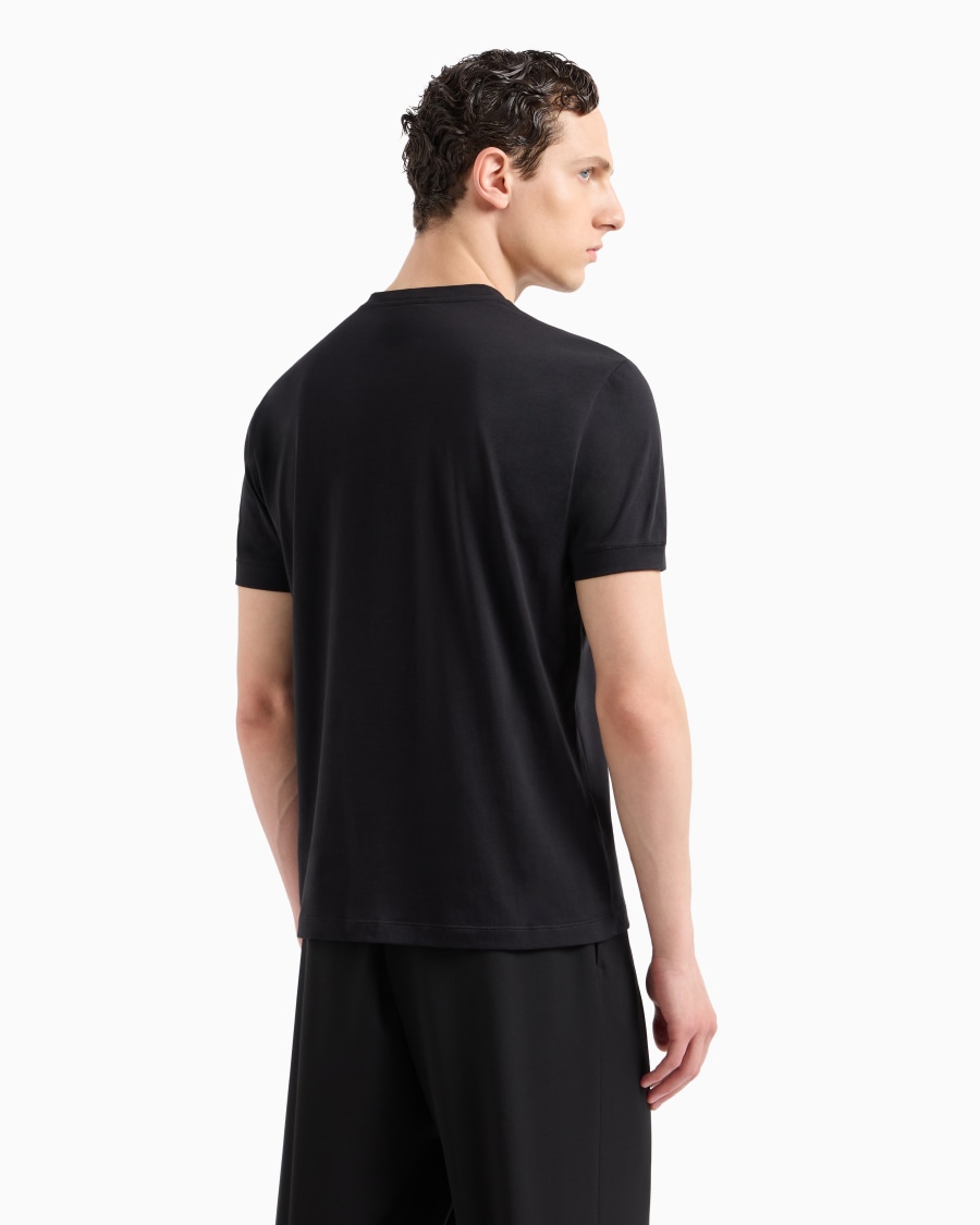 The world of armani T-SHIRT GIROCOLLO BORGONUOVO 11 IN JERSEY DI COTONE PIMA Offerte giornaliere
