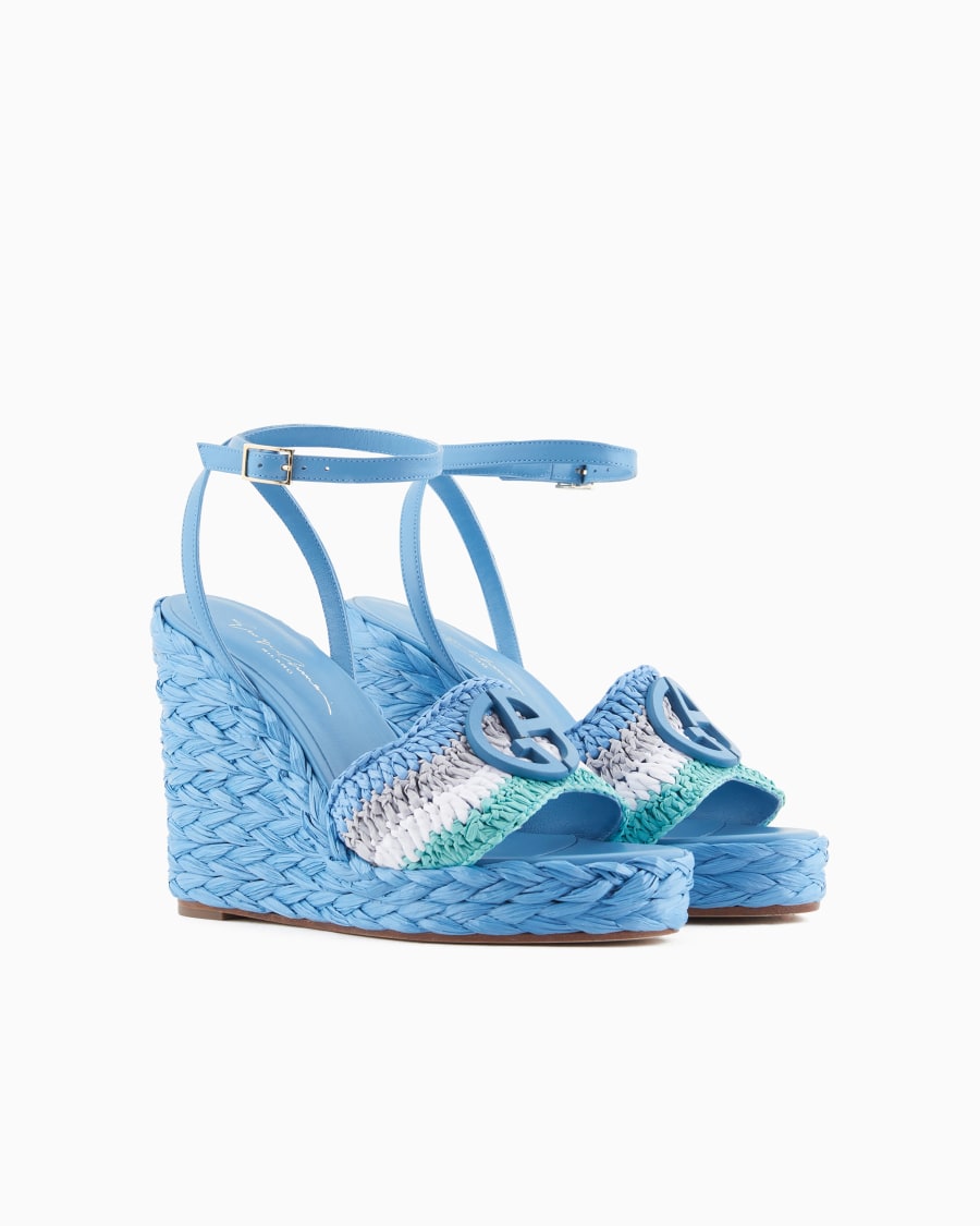 The world of armani SANDALI CON ZEPPA IN CORDA CON MOTIVO INTRECCIO Prezzo basso
