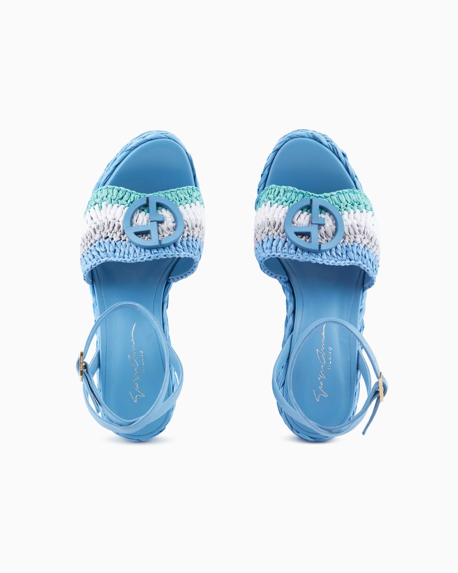 The world of armani SANDALI CON ZEPPA IN CORDA CON MOTIVO INTRECCIO Prezzo basso