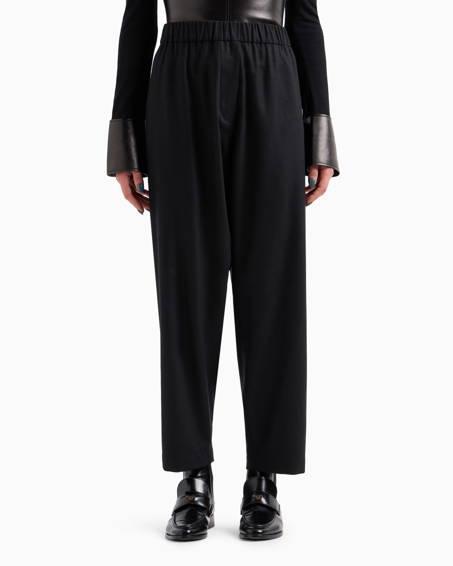 The world of armani PANTALONI MORBIDI IN FLANELLA LANA E CASHMERE Rilascio limitato