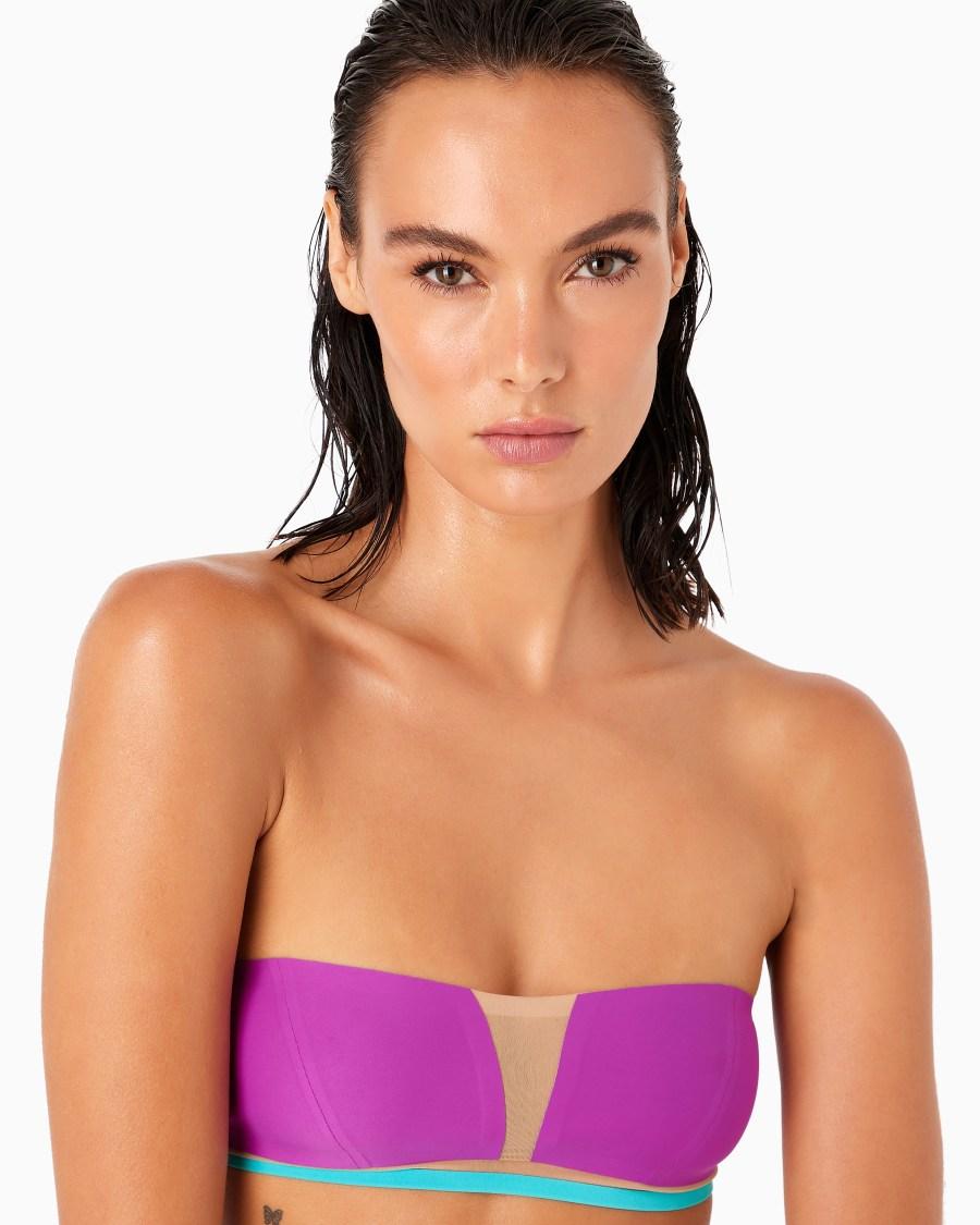 The world of armani BIKINI A FASCIA CON DETTAGLI IN TULLE Ultimi tre giorni