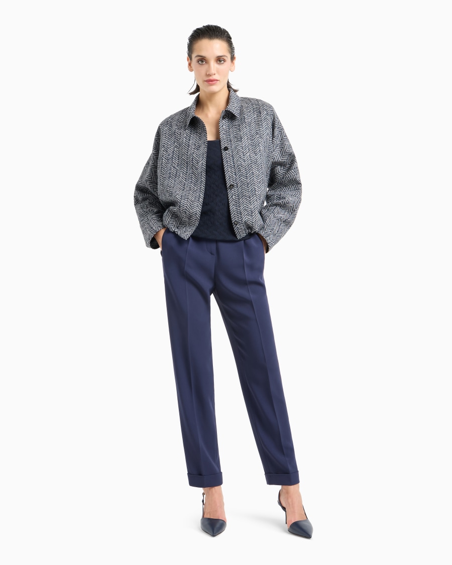 The world of armani MAGLIA GIROCOLLO IN JERSEY DI VISCOSA E CASHMERE JACQUARD ASV Latest stili